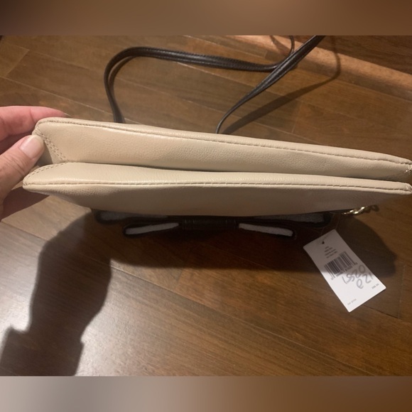 NWT Kate Spade Celina Villabella Avenue Bone & Black Leather Bow Crossbody Bag - Picture 10 of 16